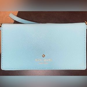 Kate spade light blue crossbody wallet